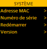 Sous-menu Système