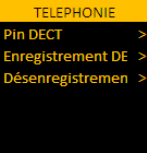 Menu Telephonie