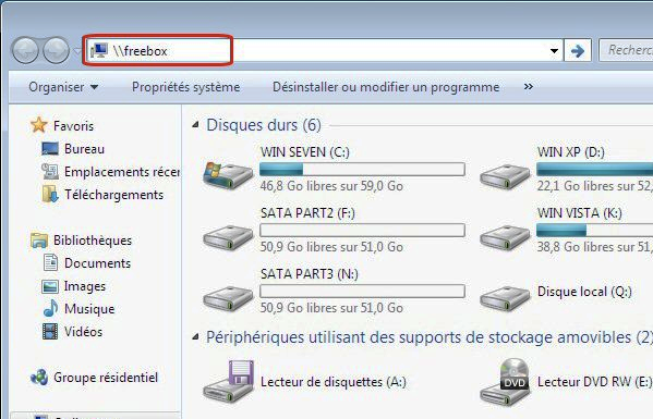 Accéder au Server sous Windows (Seven)