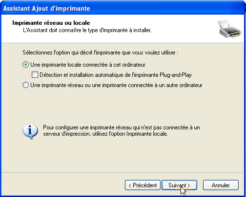 Type d'imprimante