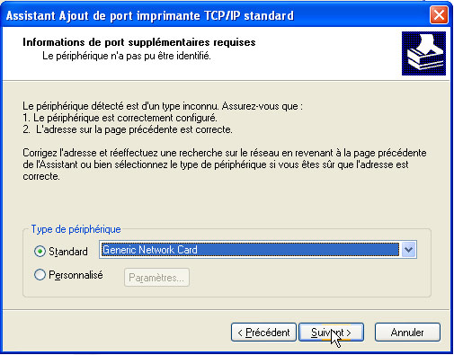 Type de périphérique