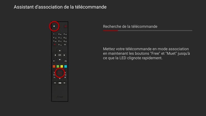 Passez la télécommande en mode association