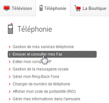 Lien Envoyer un fax