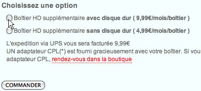 Choix de l'option